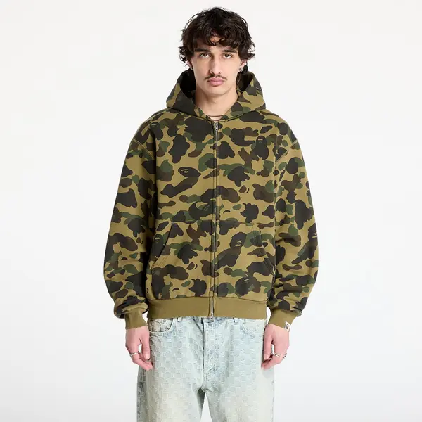 A BATHING APE Суитшърт A BATHING APE 1St Camo Heavy Wash Cropped Fit Zip Hoodie UNISEX Green S