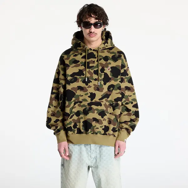 A BATHING APE Суитшърт A BATHING APE 1St Camo Jacquard One Point Relaxed Fit Pullover Hoodie UNISEX Green XXL