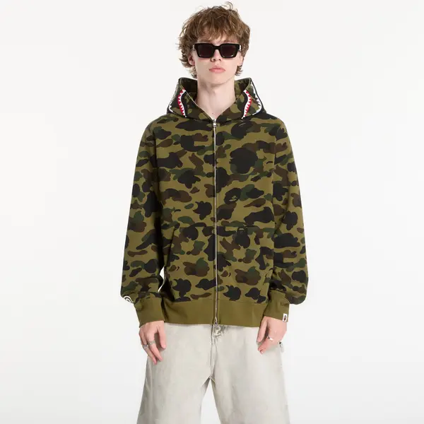A BATHING APE Суитшърт A BATHING APE 1st Camo Shark Full Zip Hoodie Green L
