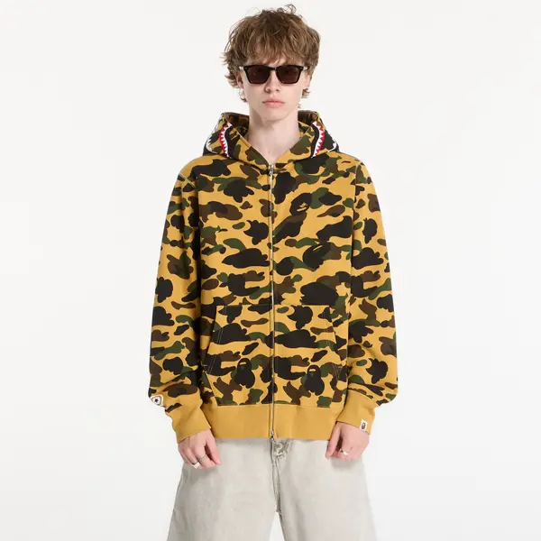 A BATHING APE Суитшърт A BATHING APE 1st Camo Shark Full Zip Hoodie Yellow UNISEX M