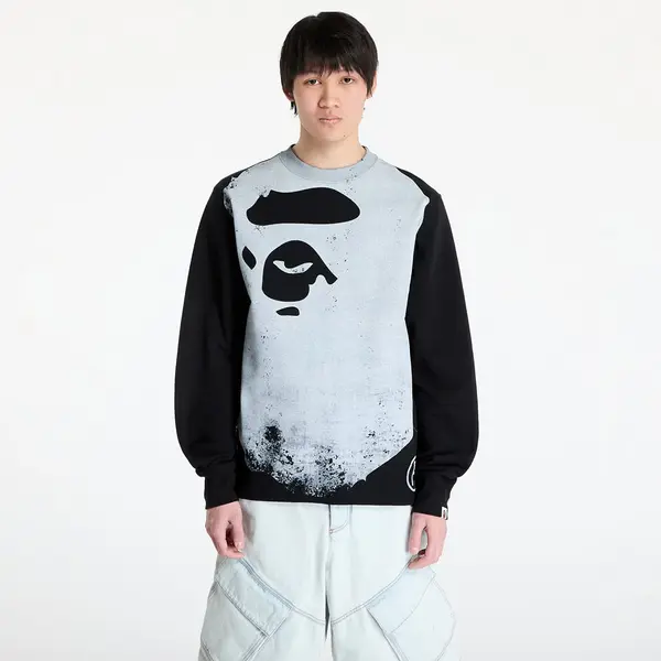 A BATHING APE Суитшърт A BATHING APE Ape Head Over Print Crewneck Sweat M Black XXXL
