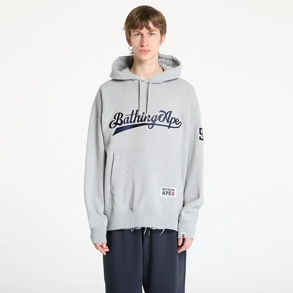 A BATHING APE Суитшърт A BATHING APE Baseball Logo Relaxed Fit Pullover Hoodie UNISEX Gray L