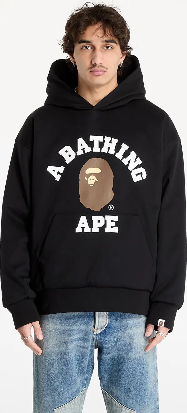 A BATHING APE Суитшърт A BATHING APE College Puffy Relaxed Fit Pullover Hoodie M Black XL