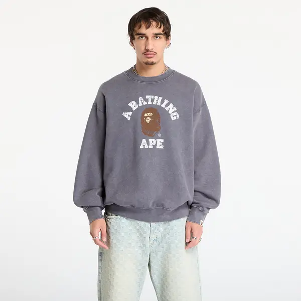 A BATHING APE Суитшърт A BATHING APE Garment Dye College Relaxed Fit Crewneck Sweatshirt Cha M