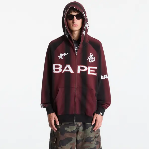 A BATHING APE Суитшърт A Bathing Ape Hand Draw Football Shark Relaxed Fit Full Zip Hoodie UNISEX Black L