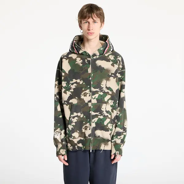 A BATHING APE Суитшърт A BATHING APE Map Camo Shark Relaxed Fit Full Zip Hoodie UNISEX Green M