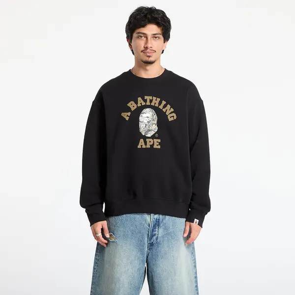 A BATHING APE Суитшърт A BATHING APE Tree Edge Camo College Relaxed Fit Crewneck Sweatshirt 1 Black S