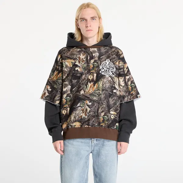 A BATHING APE Суитшърт A BATHING APE Tree Edge Camo Layered Pullover Hoodie UNISEX Brown L