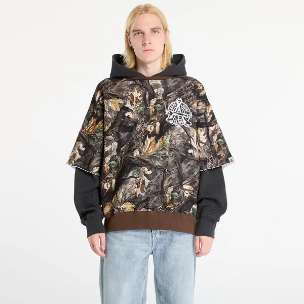 A BATHING APE Суитшърт A BATHING APE Tree Edge Camo Layered Pullover Hoodie UNISEX Brown XL