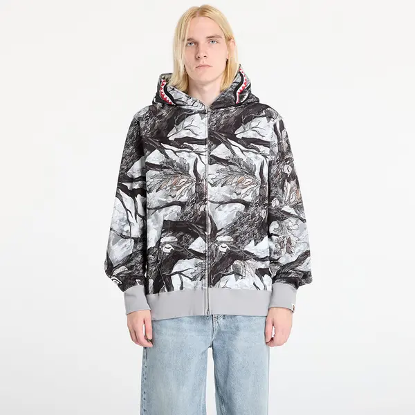 A BATHING APE Суитшърт A BATHING APE Tree Edge Camo Shark Relaxed Fit Full Zip Hoodie UNISEX White XXL