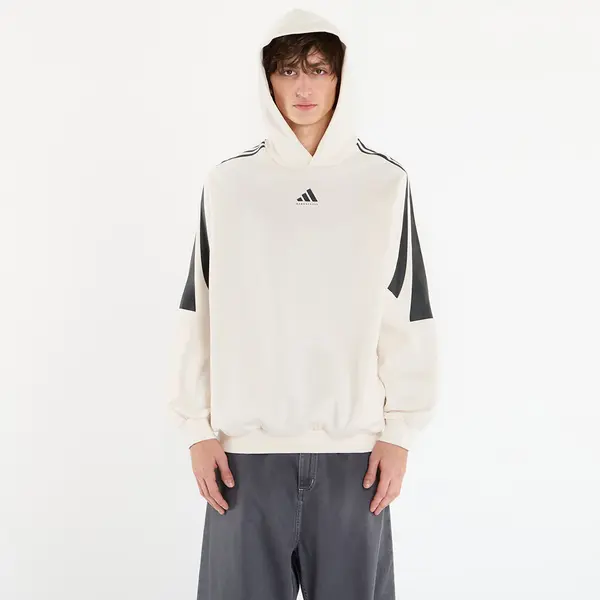 Adidas Суитшърт adidas Basketball 3-Stripes Fleece Hoodie UNISEX Chalk White/ Black/ White XL