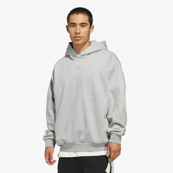 adidas Originals Суитшърт adidas Basketball Fleece Hoodie (Gender Neutral) Medium Grey Heather XXL