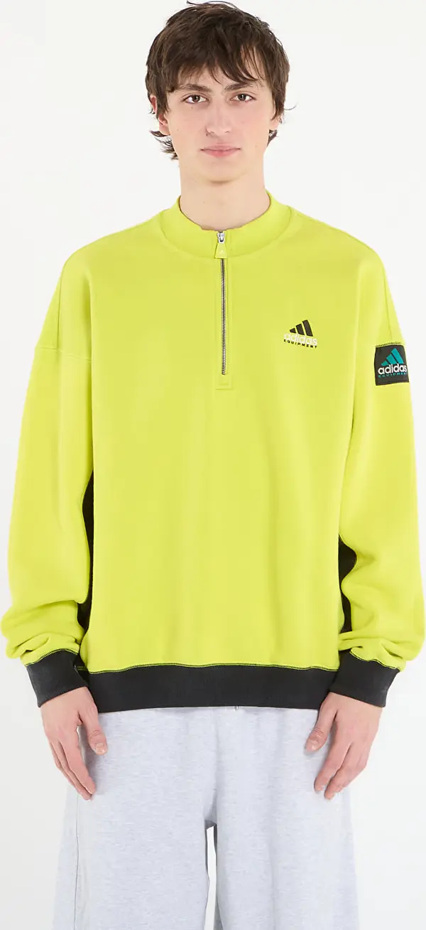 adidas Originals Суитшърт adidas Equipment Blocked Half-Zip Acid Yellow S