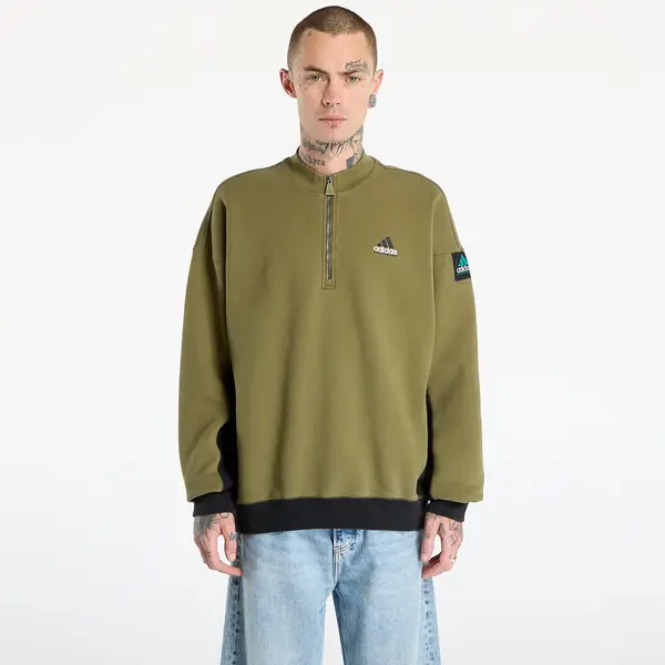 adidas Originals Суитшърт adidas Equipment Blocked Half-Zip Focus Olive L