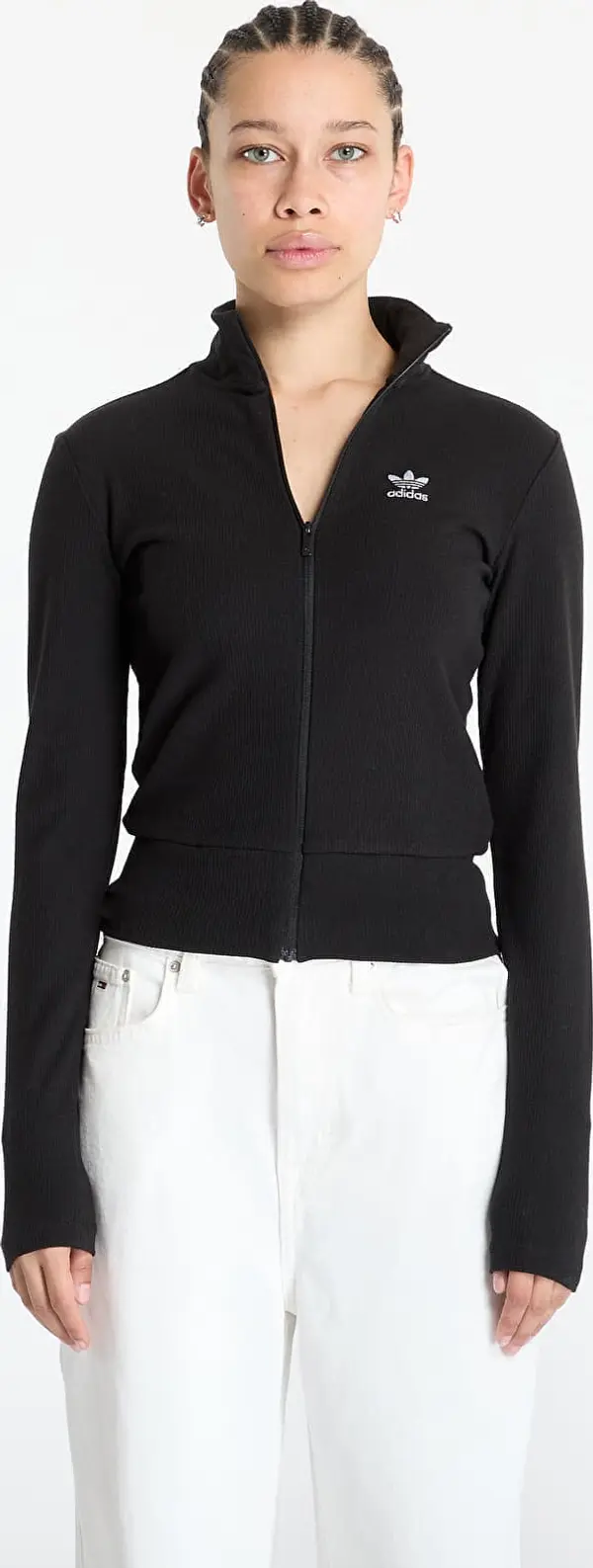 adidas Originals Суитшърт adidas Essentials Rib Full Zip Tracktop Black/ Black M