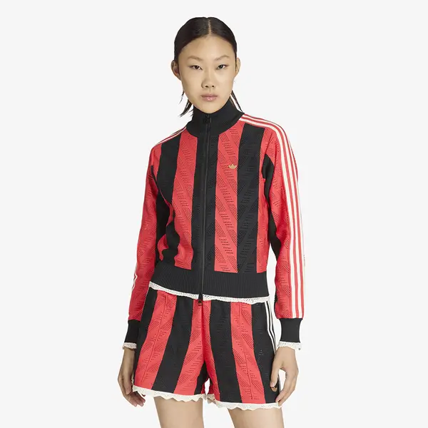 adidas Originals Суитшърт adidas Firebird Tracktop Black/ Semi Lucid Red M