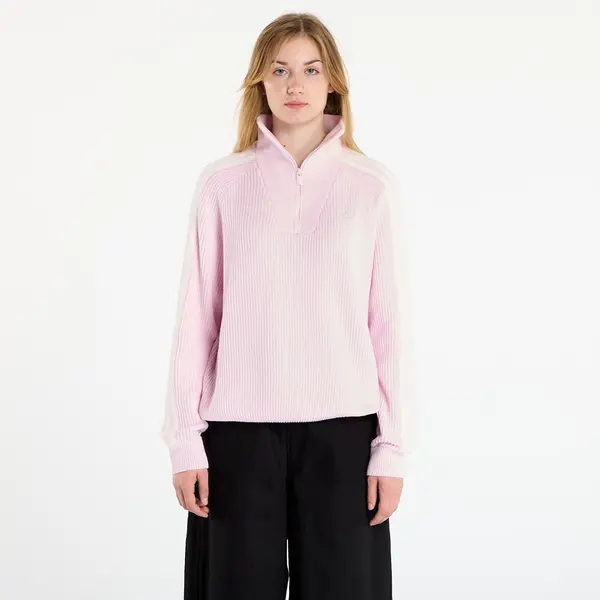 adidas Originals Суитшърт adidas Funnel Neck Quarter Zip Sweatshirt Clear Pink/ Off White L