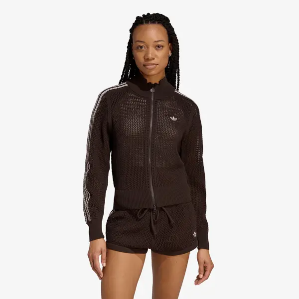 adidas Originals Суитшърт adidas Knitted Crochet Firebird Track Top Aurora Coffee S