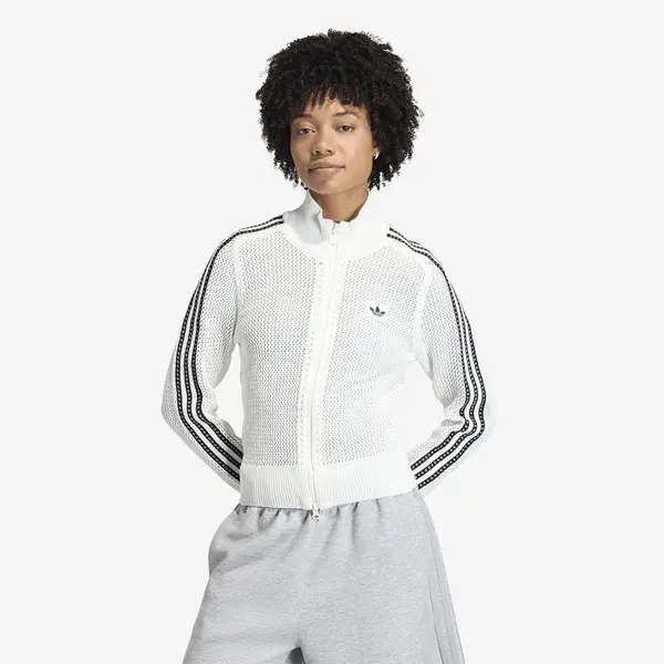adidas Originals Суитшърт adidas Knitted Crochet Firebird Track Top Off White L