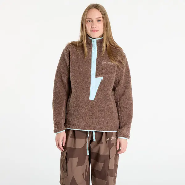 adidas Performance Суитшърт adidas Terrex Xploric High Pile Fleece Pullover Sweatshirt Earth Strata/ Aurora Ivy M