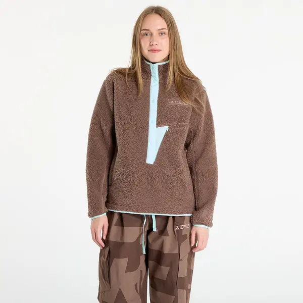 adidas Performance Суитшърт adidas Terrex Xploric High Pile Fleece Pullover Sweatshirt Earth Strata/ Aurora Ivy S