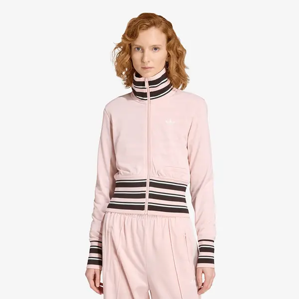 Adidas Суитшърт adidas Vintage Tt High Knitted Ribs Top Sandy Pink XL