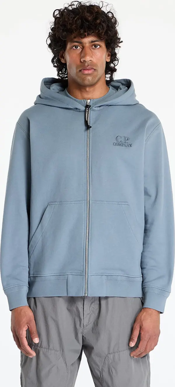 C.P. Company Суитшърт C.P. Company Diagonal Raised Fleece Full Zip Logo Sweatshirt Stormy Weather S
