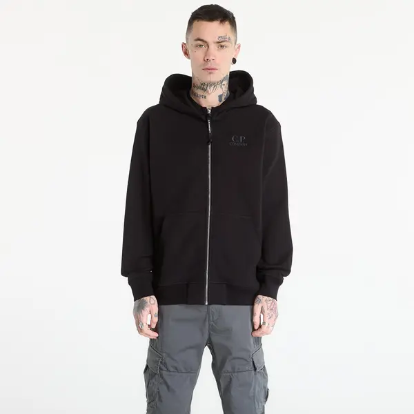 C.P. Company Суитшърт C.P. Company Diagonal Raised Fleece Zip Hooded Sweatshirt Black XXL