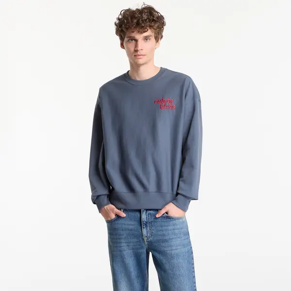 Calvin Klein Суитшърт Calvin Klein Jeans Ls Premium Terry Graphic Crewneck Dark Slate L