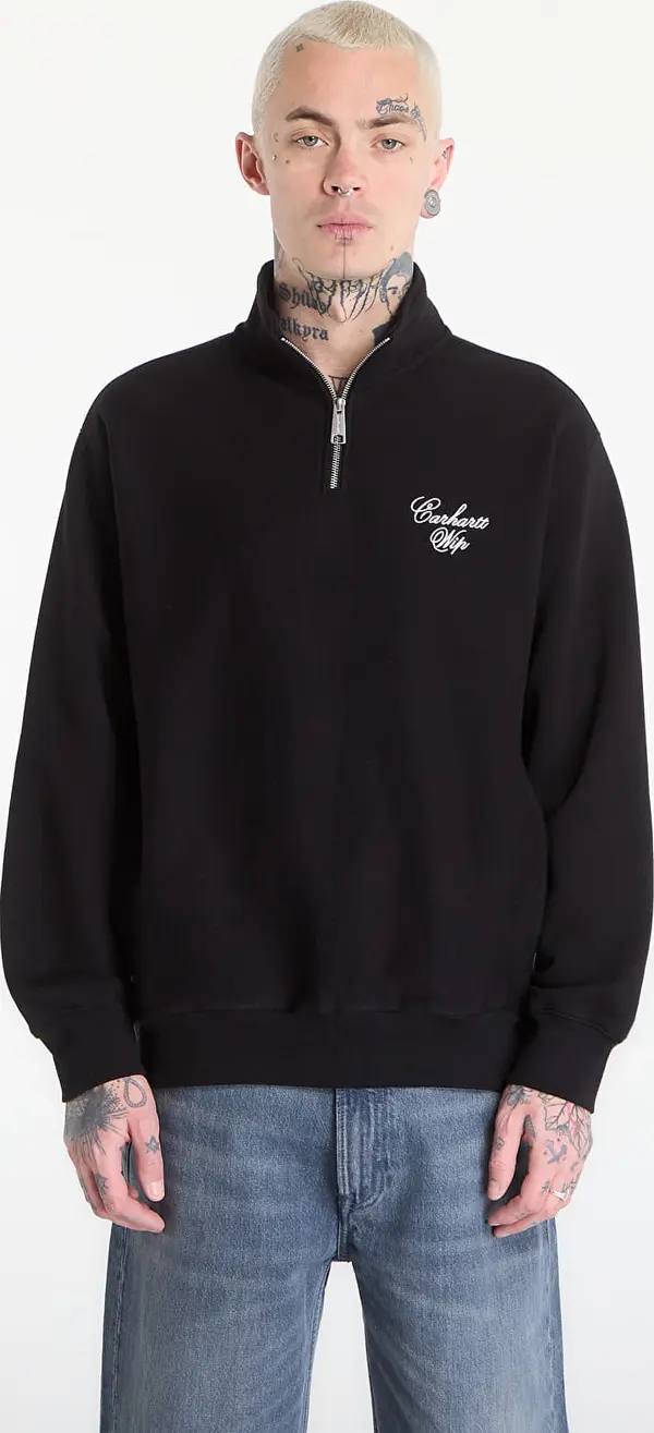 Carhartt WIP Суитшърт Carhartt WIP Longhand Half Zip Sweat UNISEX Black/ White XL