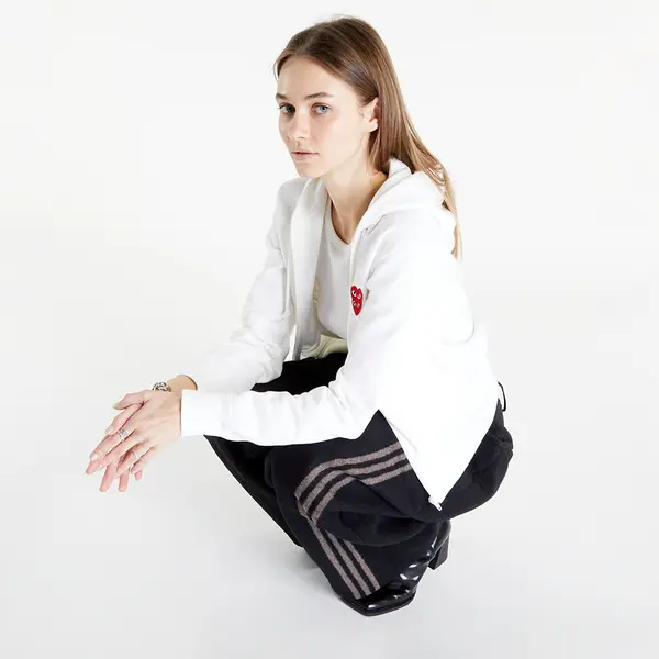 Comme des Garçons PLAY Суитшърт Comme des Garçons PLAY Double Heart Zip Hoodie White L