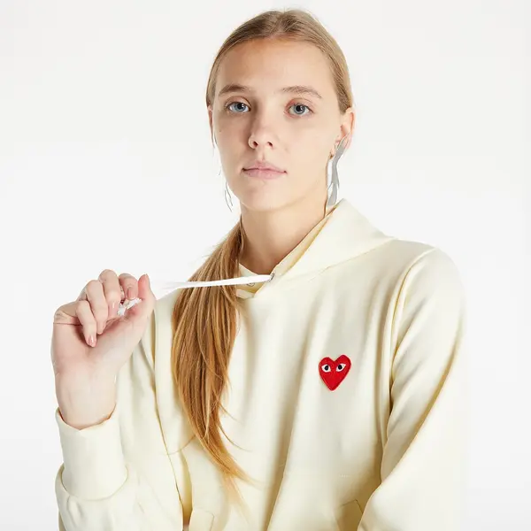 Comme des Garçons PLAY Суитшърт Comme des Garçons PLAY Sweatshirt Knit Hoodie Ivory S
