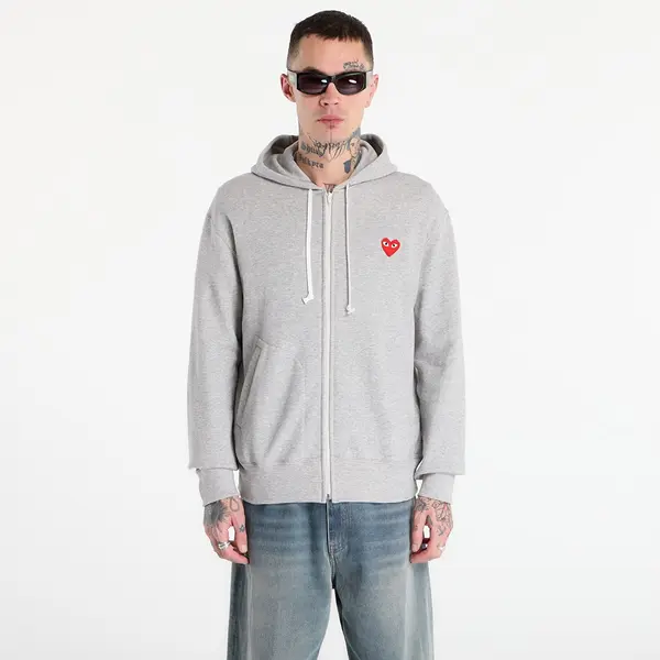 Comme des Garçons PLAY Суитшърт Comme des Garçons PLAY Sweatshirt Red Emblem Knit UNISEX Gray XXL