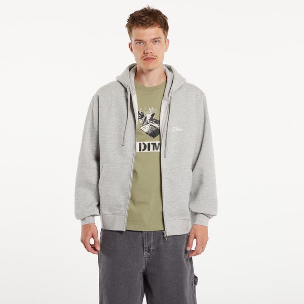 DIME Суитшърт Dime Cursive Zip Hoodie UNISEX Heather Gray XXL