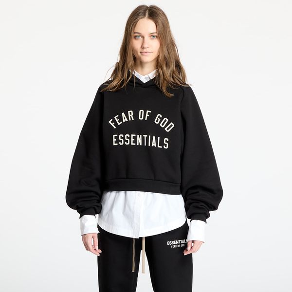 Fear of God Суитшърт Fear Of God ESSENTIALS Fleece Cropped Hoodie Black L