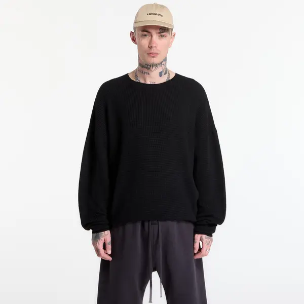 Fear of God Essentials Суитшърт Fear of God Essentials Signature Waffle 90'S Crewneck Vintage Black L