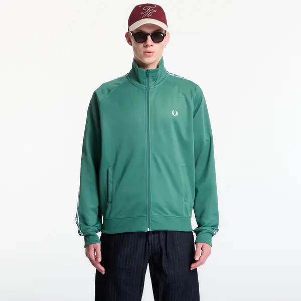 FRED PERRY Суитшърт Fred Perry Contrast Tape Track Jacket Green L