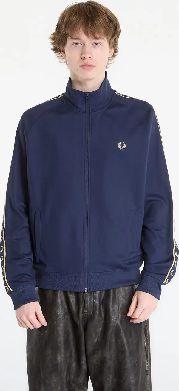 FRED PERRY Суитшърт FRED PERRY Contrast Tape Track Jacket Tennisb/ Champagn S