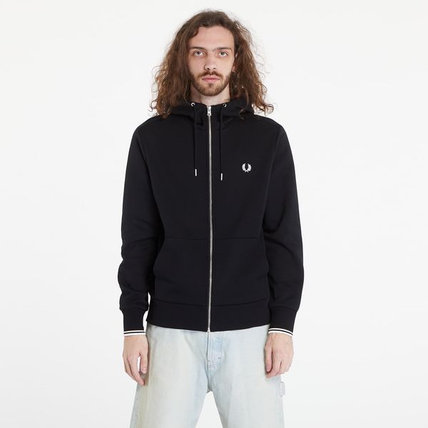 FRED PERRY Суитшърт FRED PERRY Hooded Zip Through Sweatshirt Black M