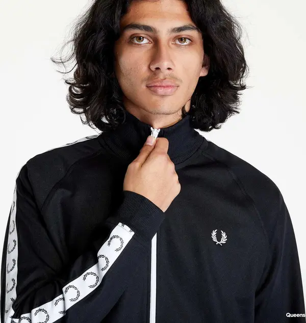 FRED PERRY Суитшърт FRED PERRY Taped Track Jacket Black S
