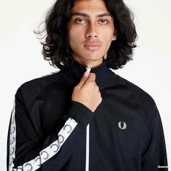 FRED PERRY Суитшърт FRED PERRY Taped Track Jacket Black XXL