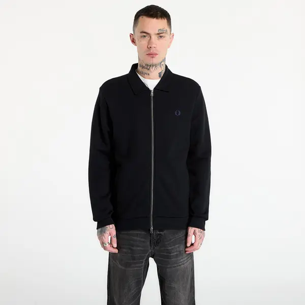 FRED PERRY Суитшърт FRED PERRY Zip Through Collared Sweatshirt Black M