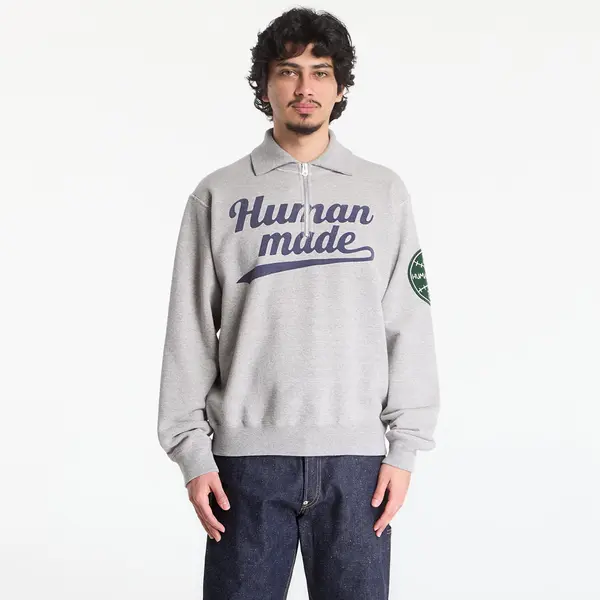 HUMAN MADE Суитшърт HUMAN MADE Half-Zip Sweatshirt Gray XXL