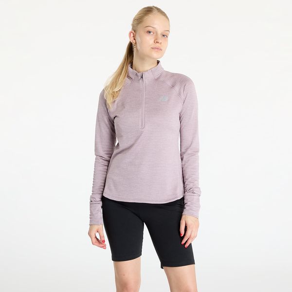 New Balance Суитшърт New Balance Athletics Heat Grid Half Zip Ice Wine Heather S