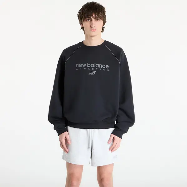 New Balance Суитшърт New Balance Linear Graphic Fleece Crew Black XL