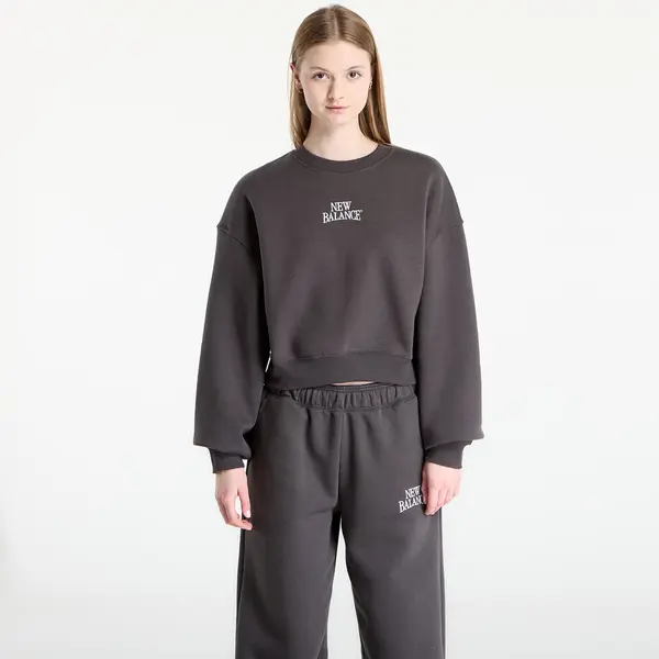 New Balance Суитшърт New Balance Linear Heritage Fleece Crew Faded Black M