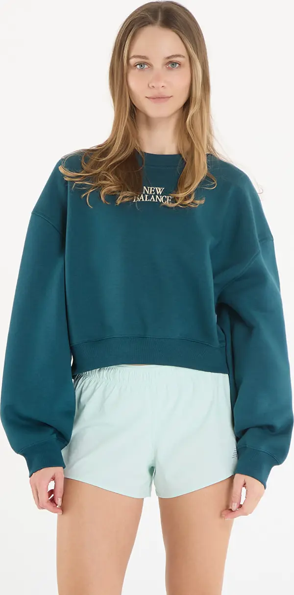 New Balance Суитшърт New Balance Linear Heritage Fleece Crew Medusa Green L