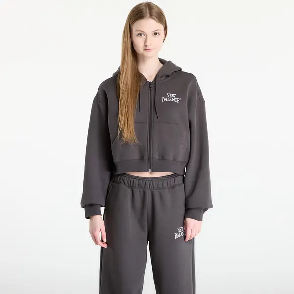 New Balance Суитшърт New Balance Linear Heritage Fleece Full Zip Faded Black S