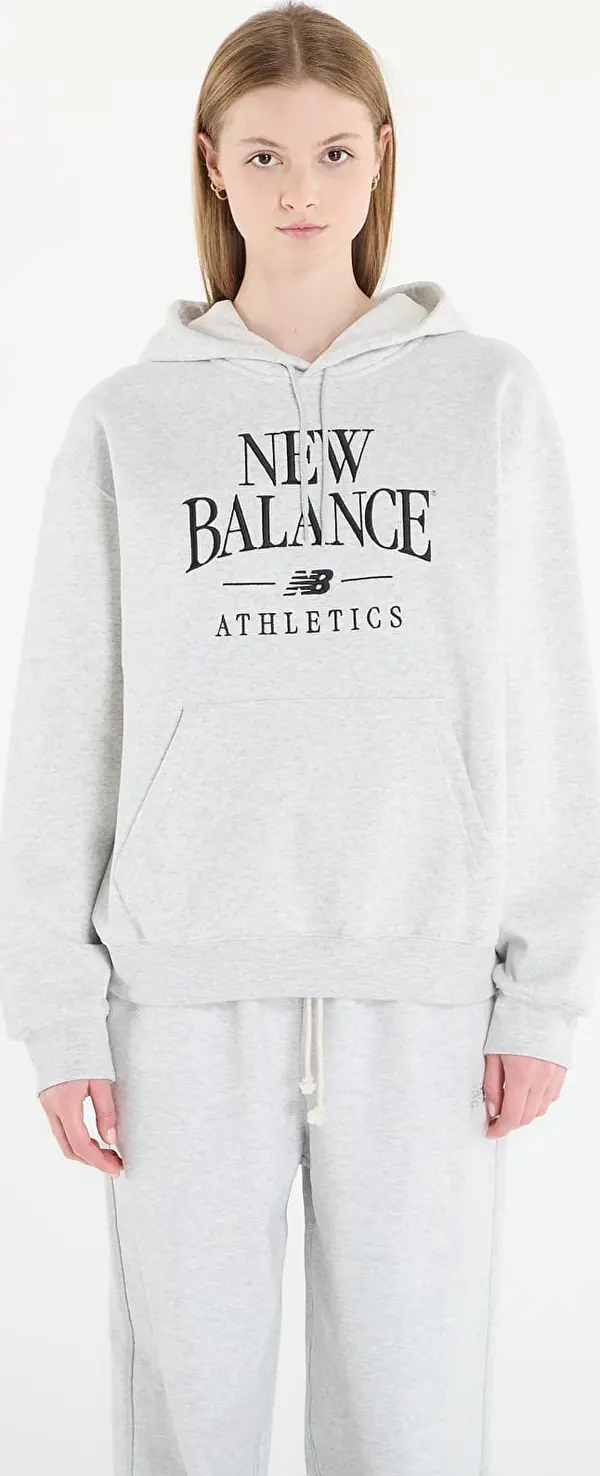New Balance Суитшърт New Balance Linear Heritage Fleece Hoodie Ash Heather M