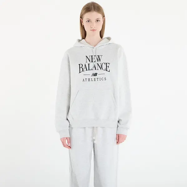 New Balance Суитшърт New Balance Linear Heritage Fleece Hoodie Ash Heather S